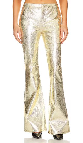 Lynx Leather Pant in Gold | Revolve Clothing (Global)