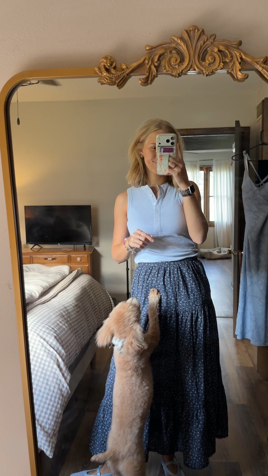 Today’s Office Fit of the Day — 05.05.26 🌤️🩵

small in light blue tank top from @Target 
small in blue floral skirt from @Target 
8.5 in blue ballet flats from @DSW 

*linking up my favorite Nike spandex too.. always wear under dresses skirts :)

office outfits, outfit of the day, spring outfits, Target finds, Target fashion, Target deals, Target tank tops, button up tank tops, light blue tank top, Target shirts, long skirts, floral skirts, Target bottoms, summer skirts, outfits with skirts, DSW finds, DSW footwear, DSW flats, blue ballet flats, beach flats, watch now

#LTKootd #LTKmorningroutine #LTKSaleAlert
