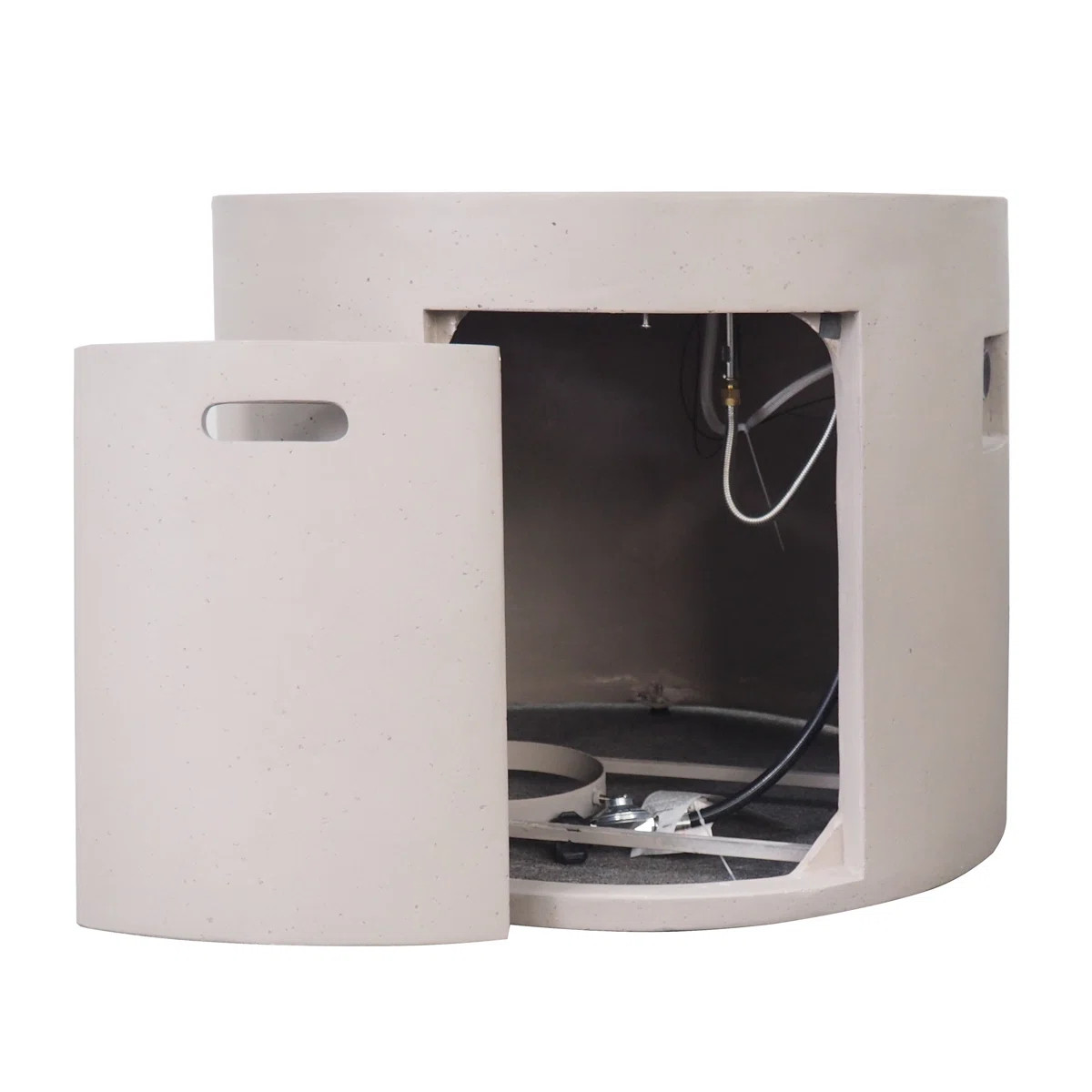 Caelan Round Concrete Propane Smokeless Fire Pit Table with Hidden Fuel Tank | Wayfair North America