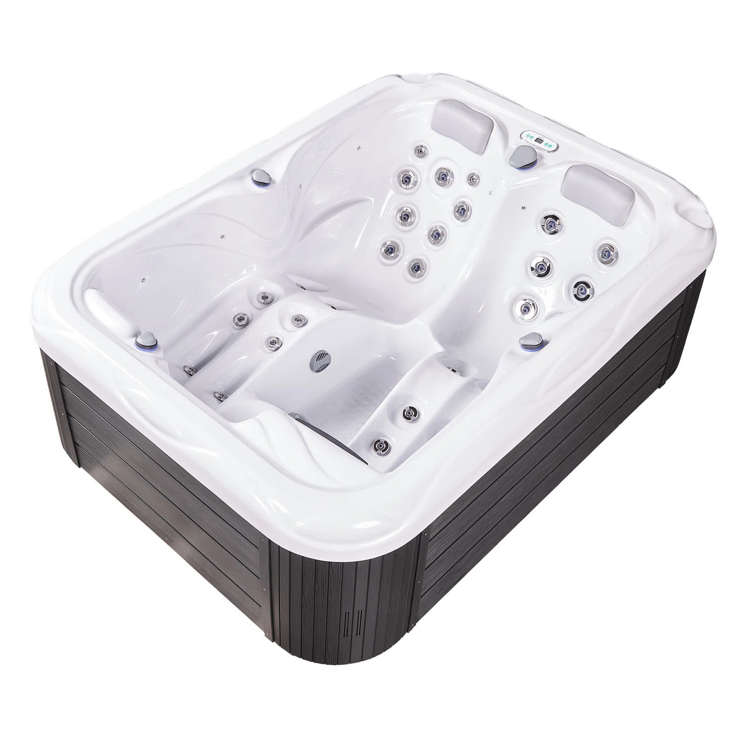 Buenospa Atlanta 3-Person 37-Jets Acrylic Hot Tub with Cover, Ozonator, and LED Lights | Wayfair North America
