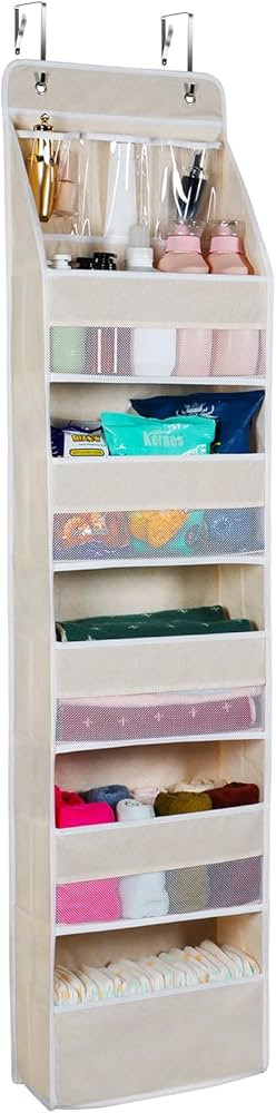 Univivi 6-Shelf Over Door Hanging Organizer Fabric Door Storage with 5 Large Pockets and 3 Small ... | Amazon (US)