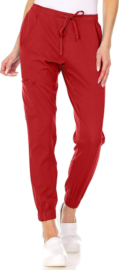 MediChic Mini Marilyn Scrub Joggers 4-Way Stretch Elastic Waistband Four Pocket Jogger Pants | Amazon (US)