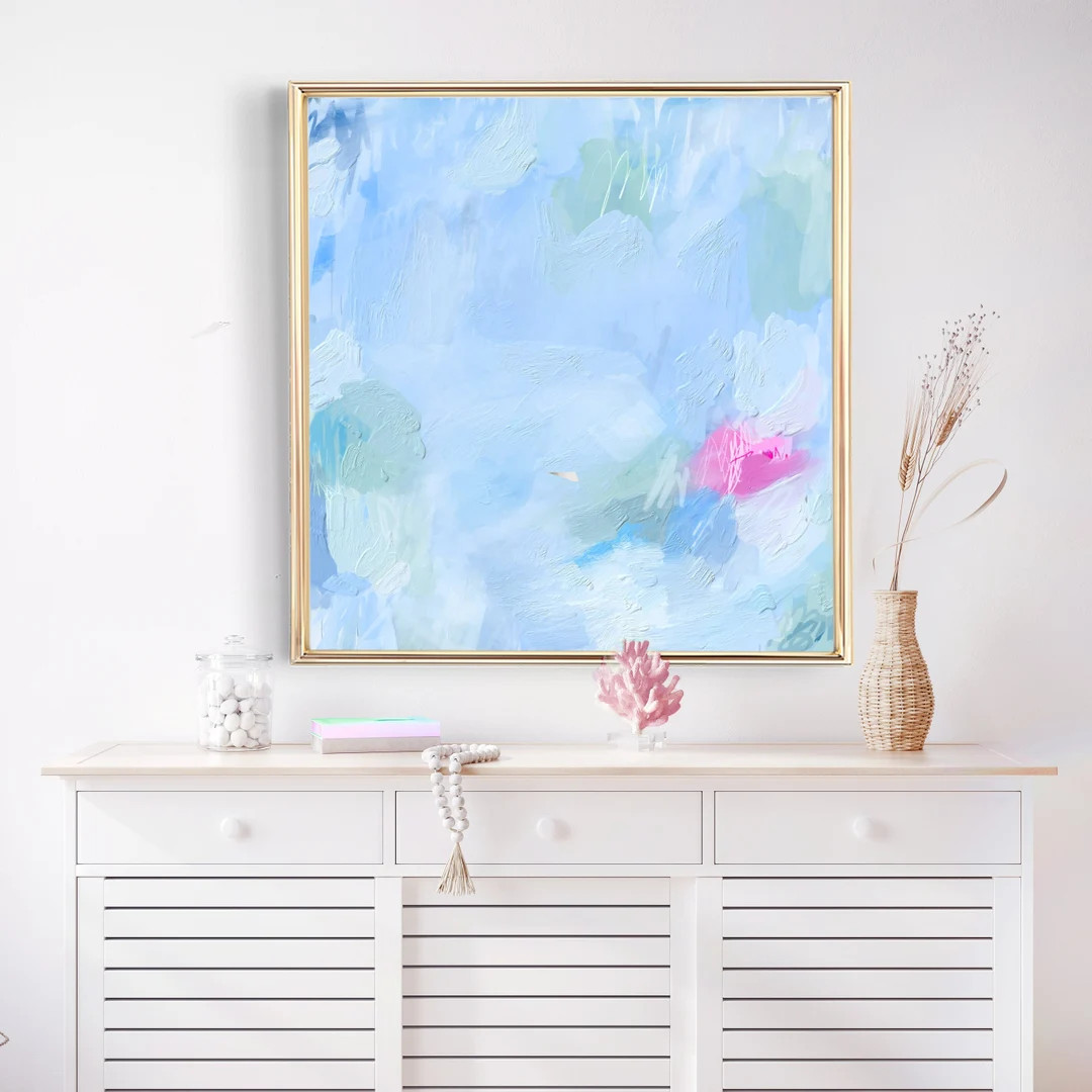 Coastal Wall Art, Grand Millennial Abstract Painting, Minimalist Wall Decor, Canvas Wall Art, Lar... | Etsy (US)