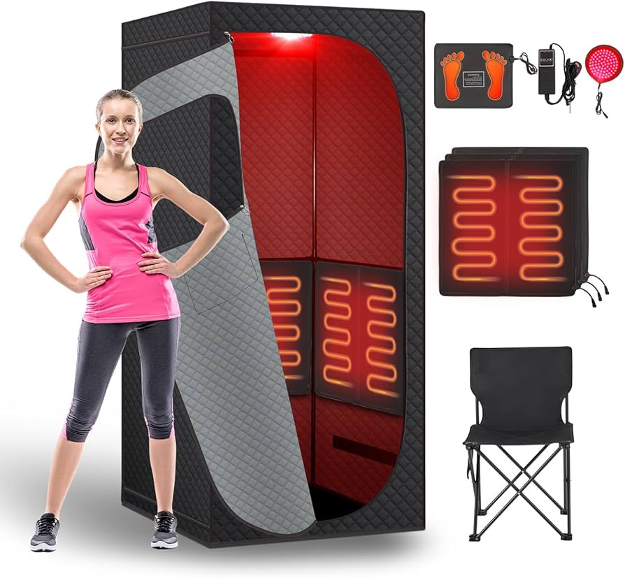 Far Infrared Sauna Box, Portable Dry Sauna with Red Light Therapy for Detoxification, Relaxation,... | Amazon (US)
