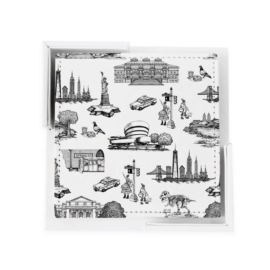 New York Toile Coaster Set | Katie Kime Inc