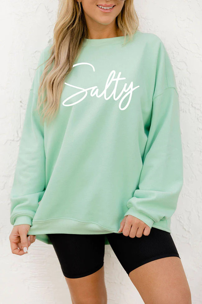 Salty Lime Oversized Graphic Sweatshirt | Pink Lily