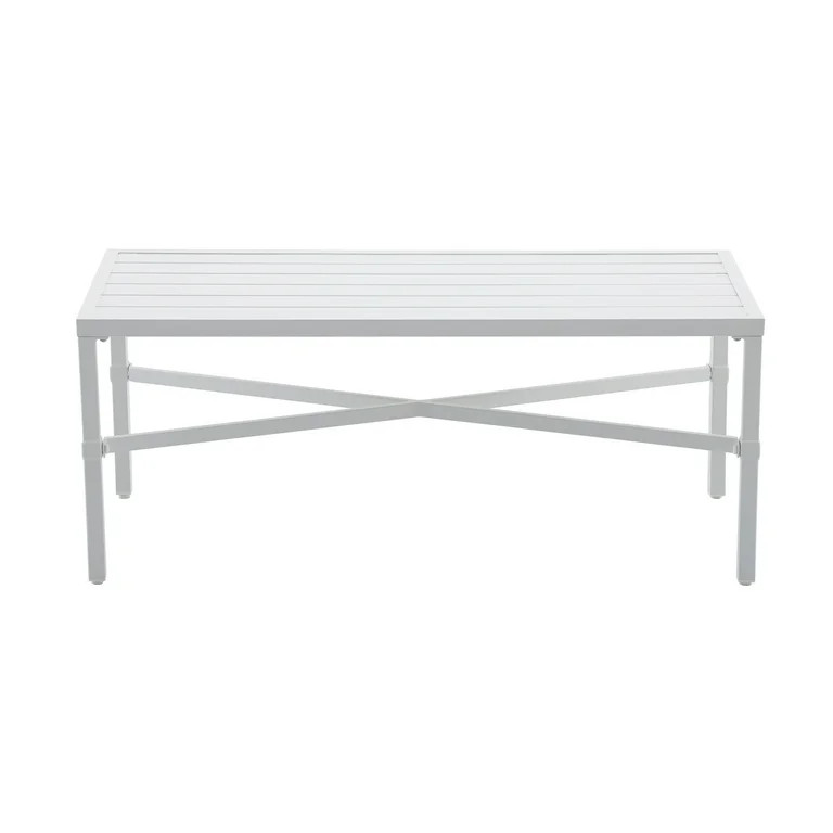 My Texas House Cambria Rectangular Steel Coffee Table, White | Walmart (US)