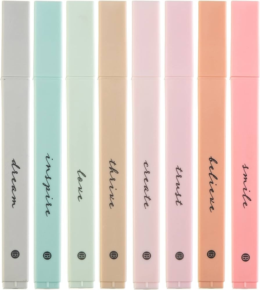 DIVERSEBEE Bible Highlighters with Soft Chisel Tip, 8 Pack Assorted Colors Pens No Bleed, Quick D... | Amazon (US)