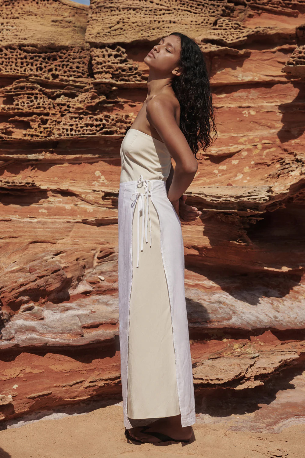 OPAL OAT STRAPLESS MIDI DRESS | DISSH