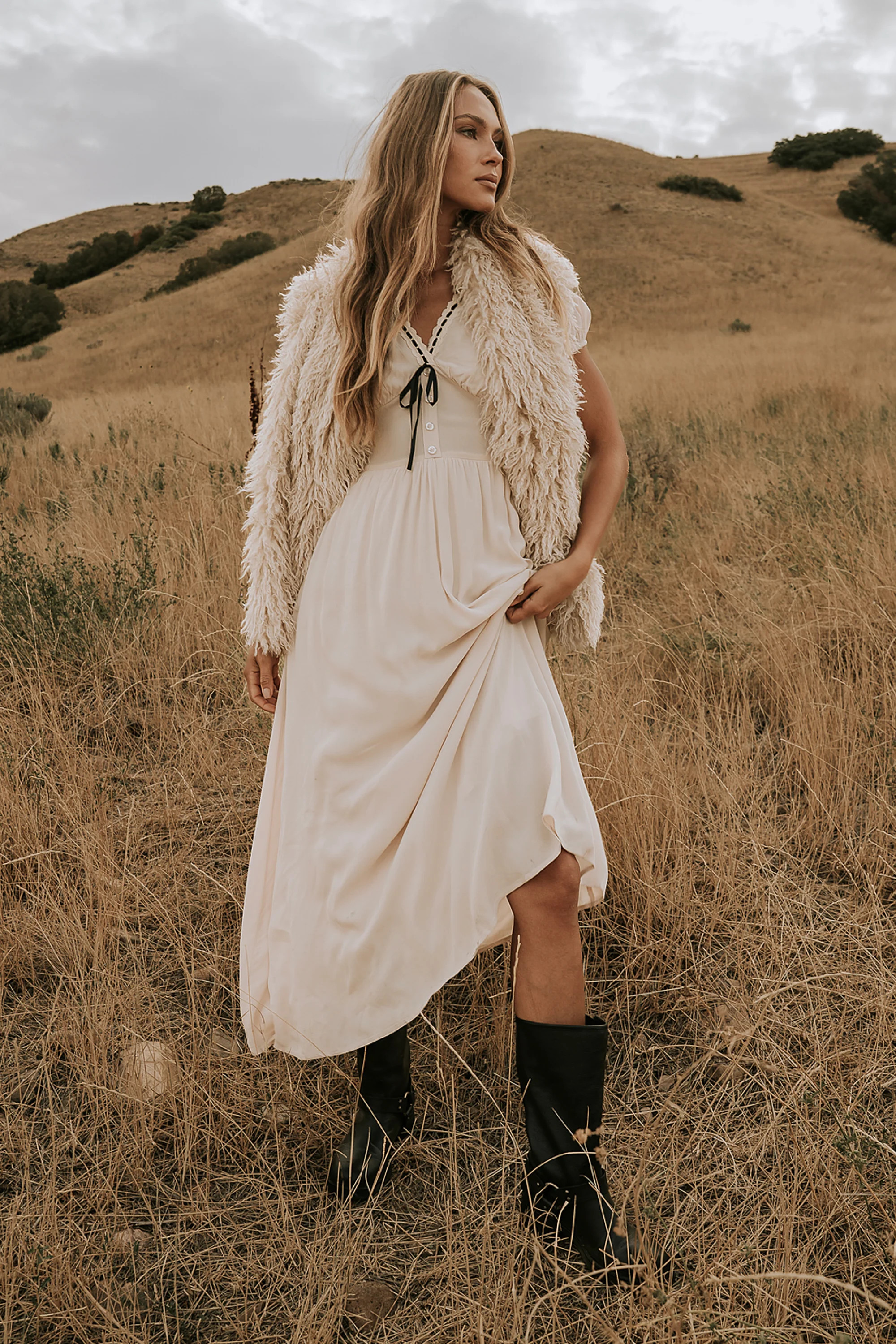 Kaydence Maxi Dress in Cream | Böhme US