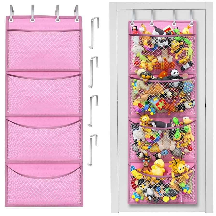 Honeyera Storage for Stuffed Animal - Over Door Organizer for Stuffies, Baby Accessories, and Toy... | Amazon (US)