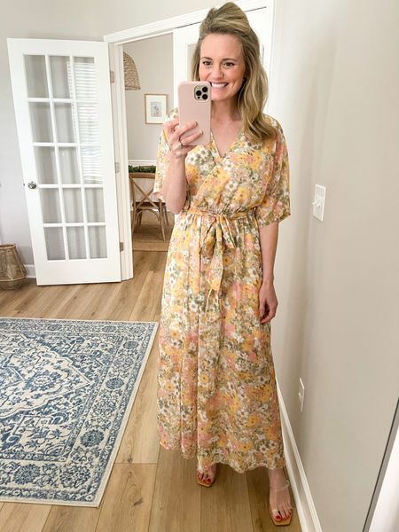 From Amazon - this is a kimono style wrap maxi dress! It wraps at the top and cinches in the waist where the tie belt is. 

#LTKstyletip #LTKtravel #LTKSeasonal