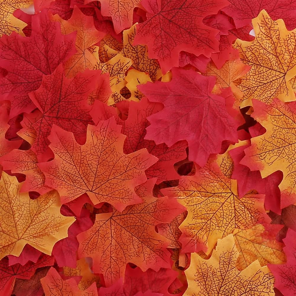 Jiesky 360 Pcs 8cm/3.1inch Fake Artificial Maple Leaves 6 Colors Fall Leaves Thanksgiving Day Aut... | Amazon (US)