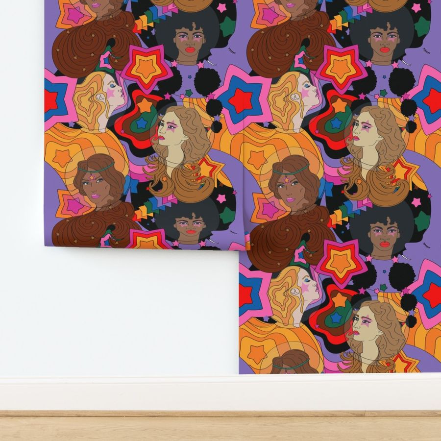 70's Space Sisters | Spoonflower