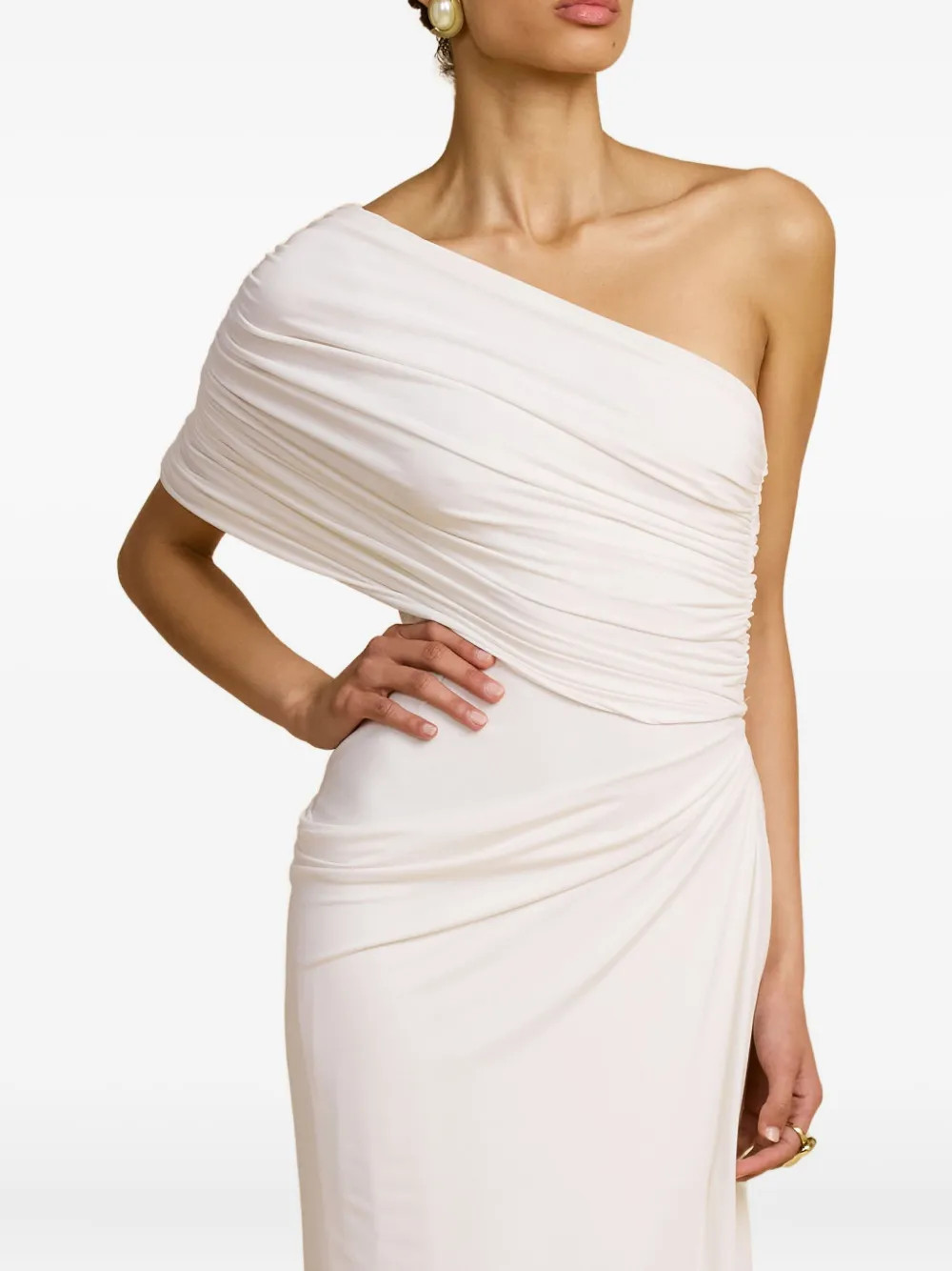 ARCINA ORI Chantal Asymmetric one-shoulder Gown Dress | White | FARFETCH AU | Farfetch Global