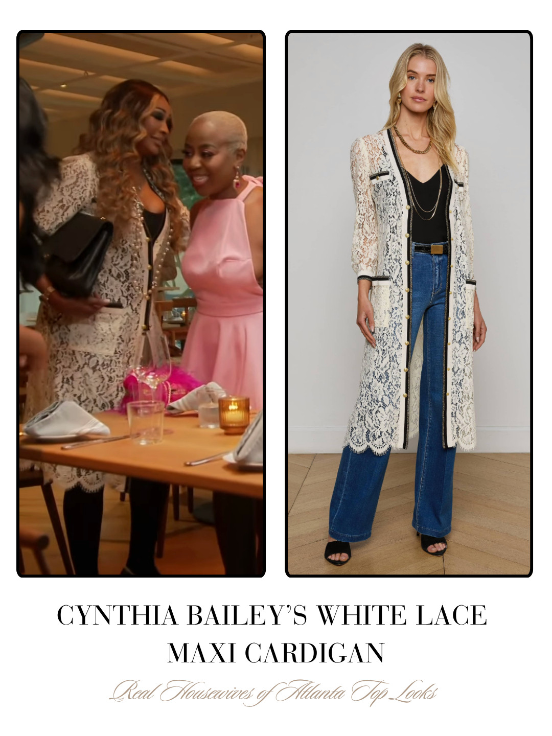 Cynthia Bailey's White Lace Maxi Cardigan 

 