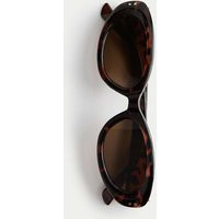 M&S Oval Cat Eye Sunglasses Brown Mix | Marks & Spencer (UK)