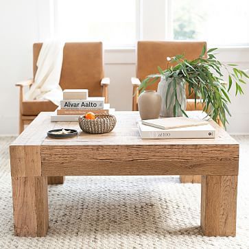 Solid Reclaimed Wood Square Coffee Table | West Elm (US)
