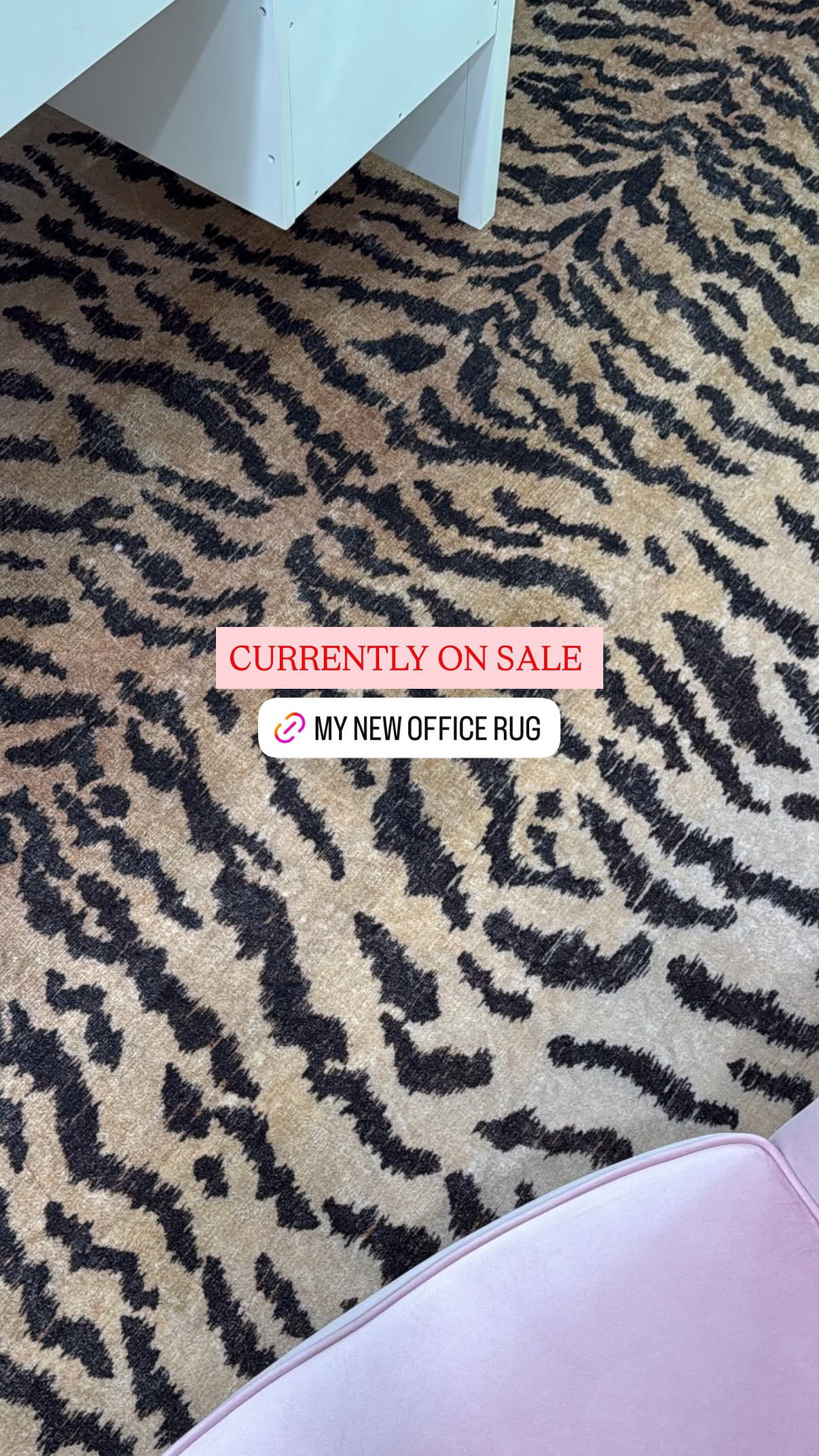 Tiger print or it didn't happen. 🐯 My office floor finally has some attitude — and this rug is currently on sale, so don't sleep on it. Link in bio to shop before it's gone. #office #ruggable 

 #LTKdayinmylife #LTKHome