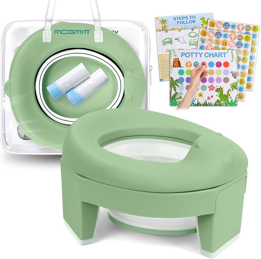 MCGMITT Portable Potty for Kids Travel - Foldable Training Toilet Chair for Toddler Girls with St... | Amazon (US)