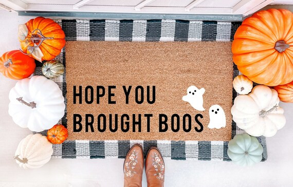 Hope Brought Boos Doormat | Ghosts Doormat | Halloween Doormat | Halloween Porch Decor | Spooky D... | Etsy (US)