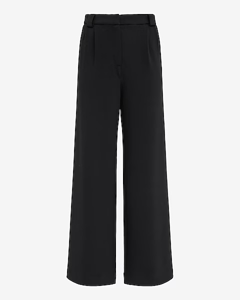 Textured High Waisted Relaxed Trouser | Express