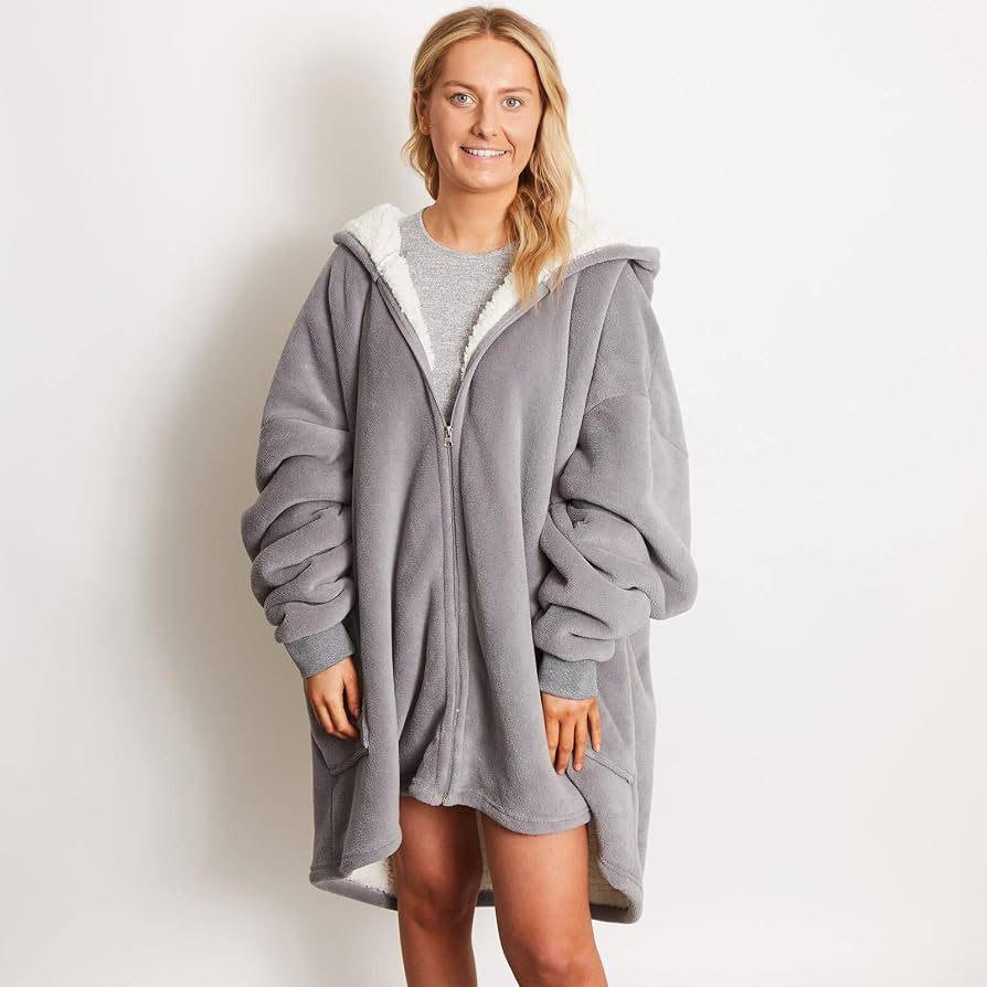 Sienna Oversized Hoodie Women Zip Up, Mothers Day Gifts Super Soft Sherpa Fleece Hoodie Blanket W... | Amazon (UK)