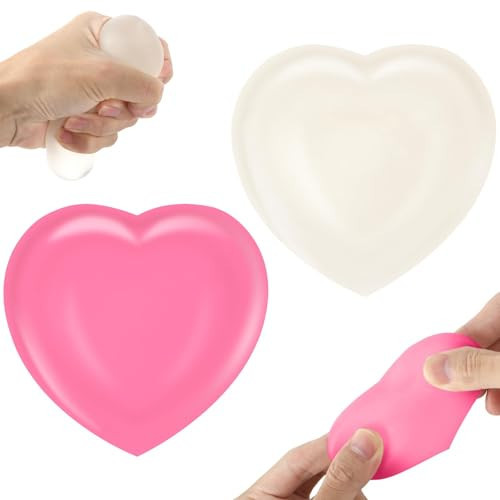 2Pcs Color Changing Love Heart Sugar Ball Heart Stress Ball Love Shape Squishy Toy Fidget Sensory Toys Stress Relief Squishies Squeeze Gifts for Adults Birthday Party Favors Anxiety Relaxing | Amazon (US)
