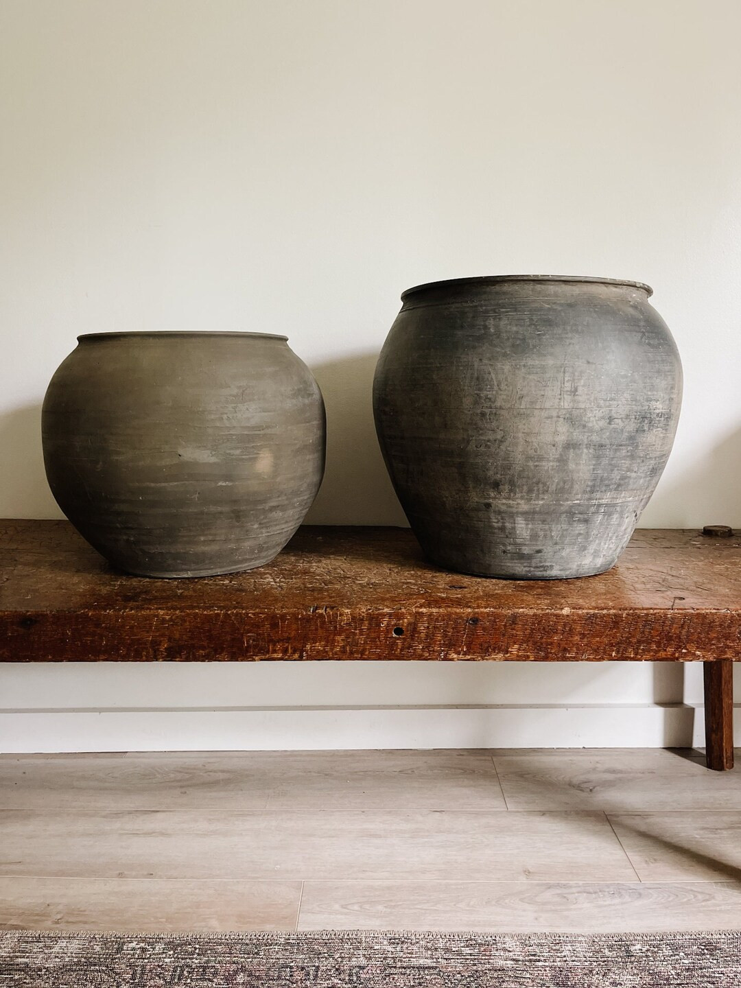 Large Vintage Grey Pots - Etsy | Etsy (US)