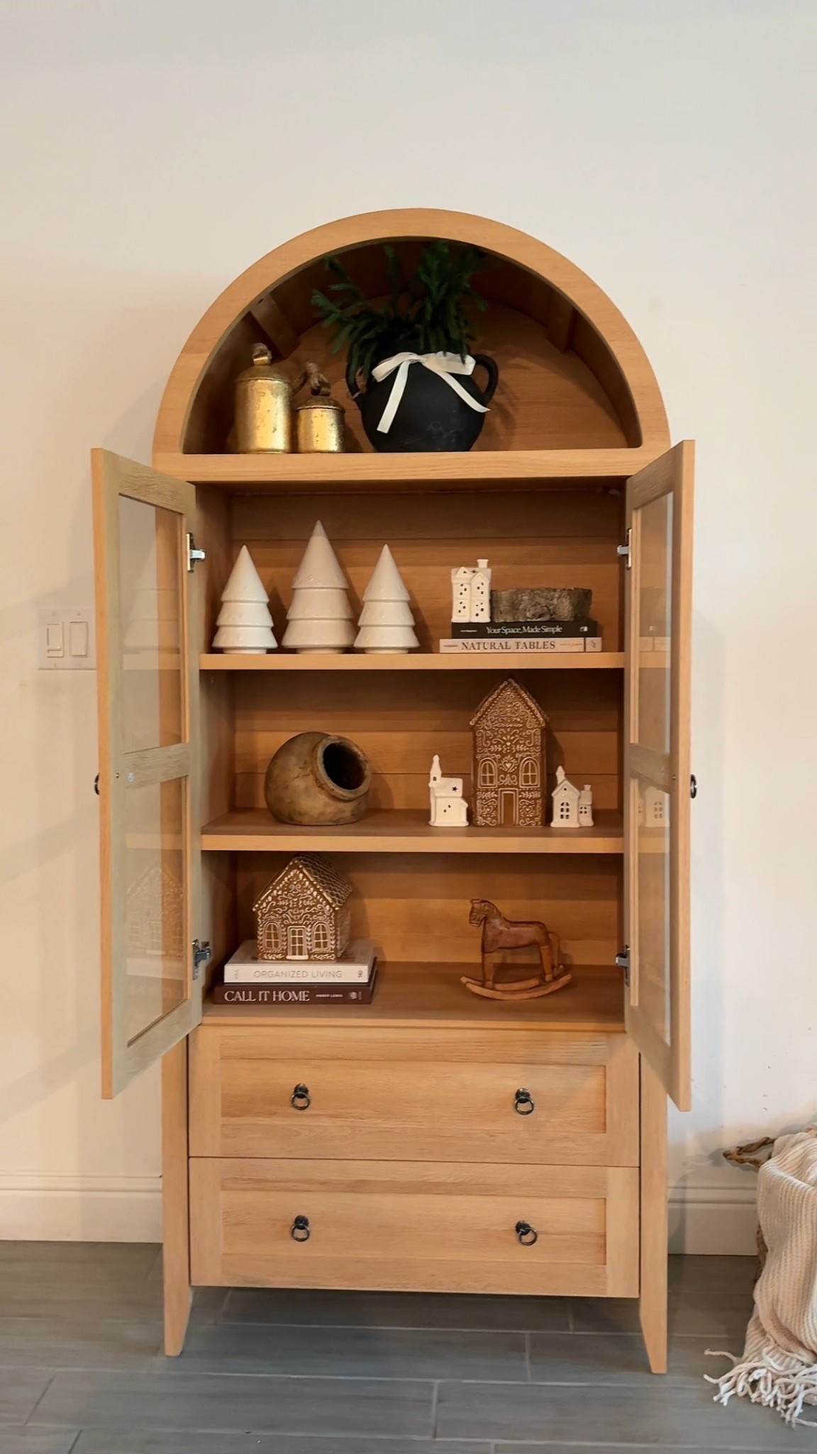 neutral christmas bookshelf styling 🤎

#LTKSeasonal #LTKHome #LTKHoliday