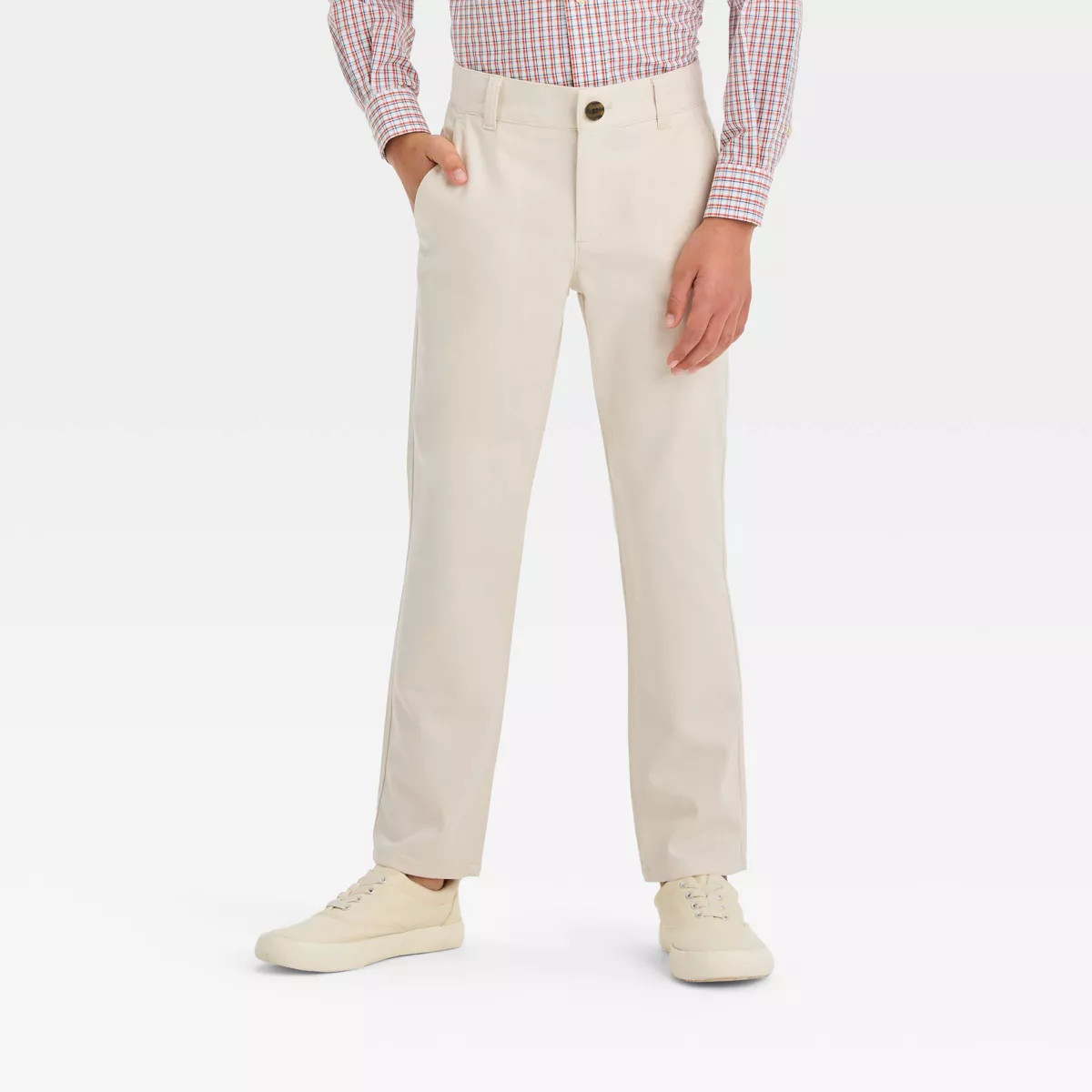 Boys' Dobby Chino Pants - Cat & Jack™ Light Beige | Target
