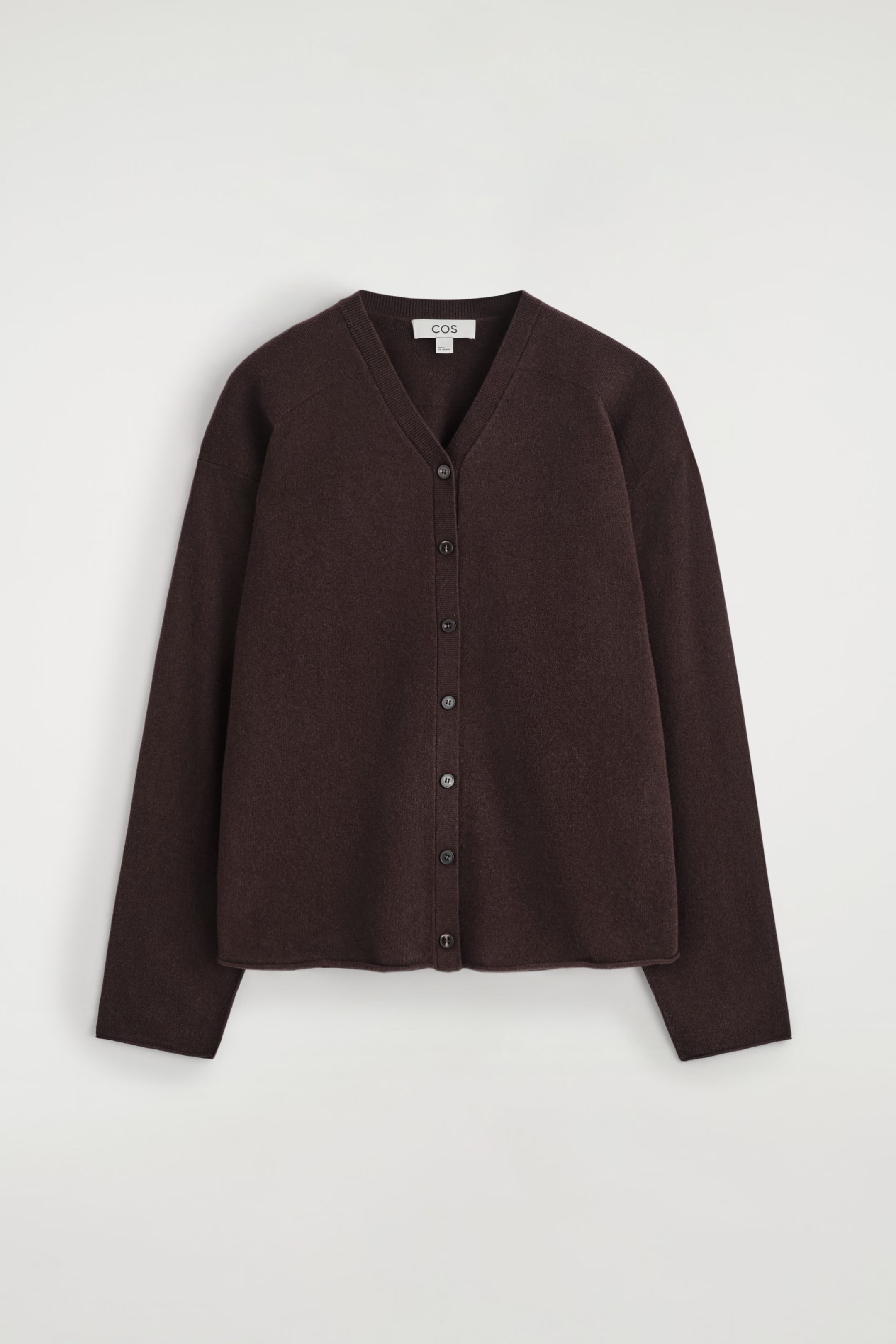 MERINO WOOL V-NECK CARDIGAN - DARK BROWN | COS GB | COS UK