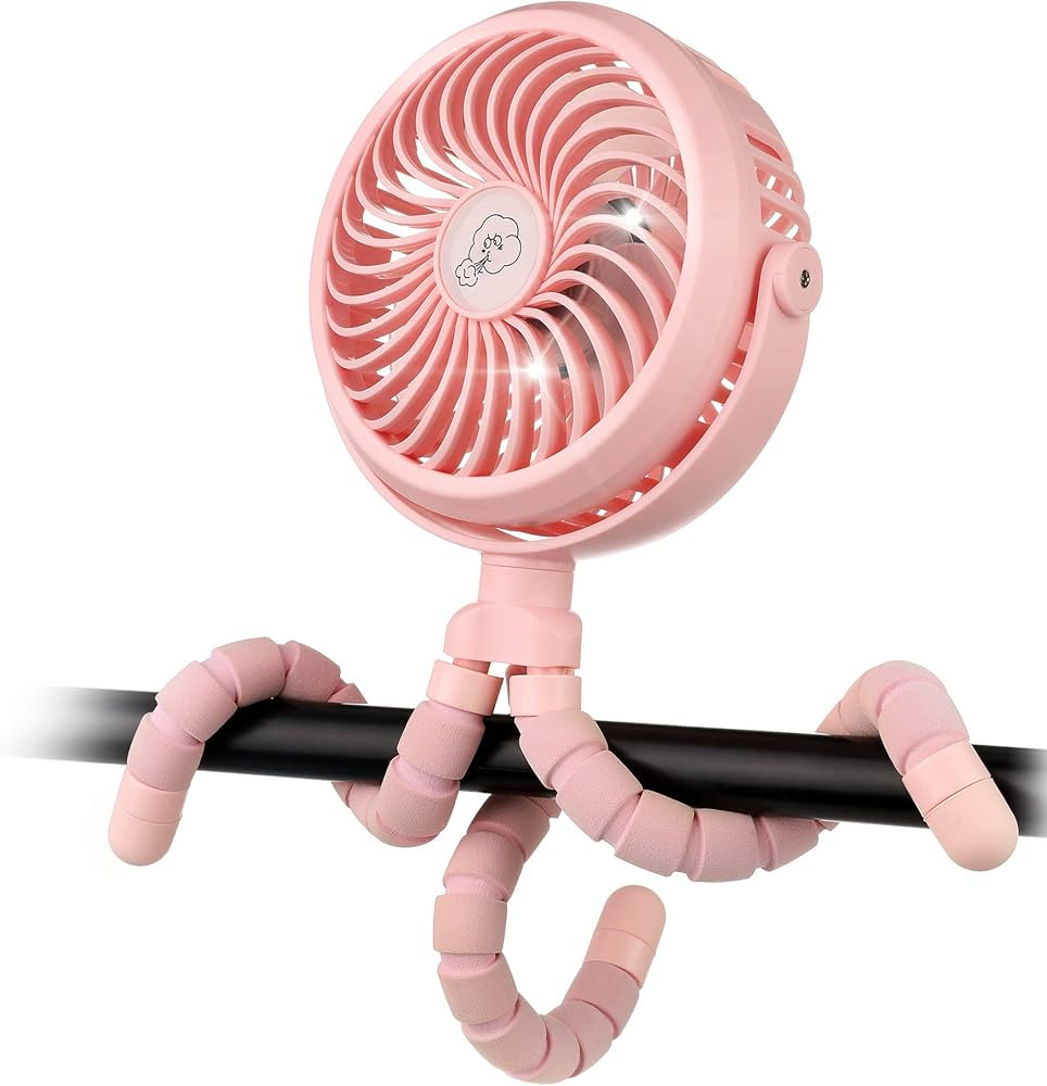 AMACOOL Battery Operated Stroller Fan Flexible Tripod Clip On Fan with 3 Speeds and Rotatable Han... | Amazon (US)