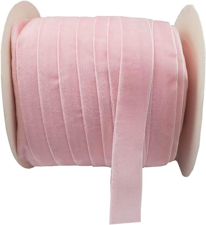 10 Yards Velvet Ribbon Spool Available in Many Colors (Pink, 1") | Amazon (US)