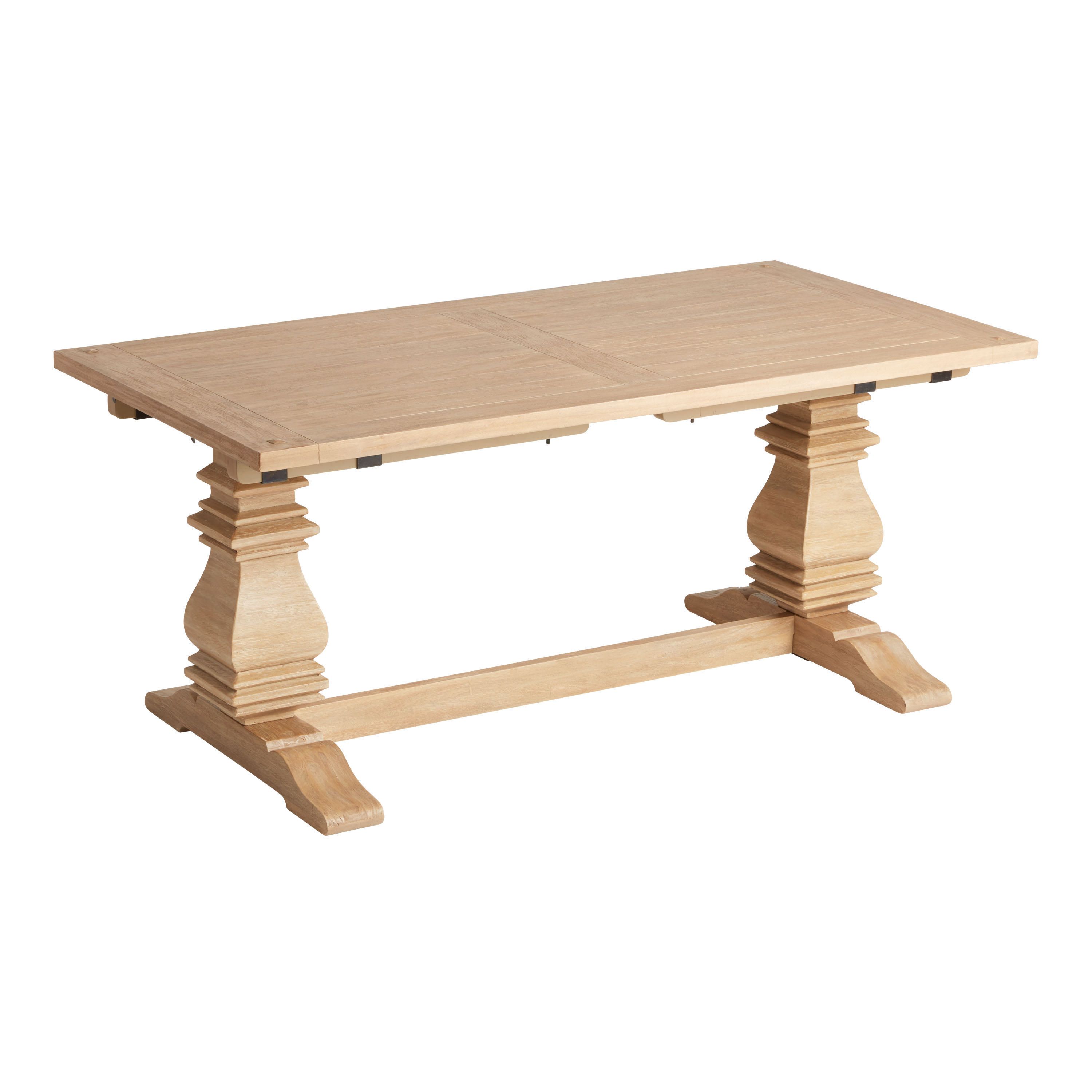 Avila Washed Natural Wood Extension Dining Table | World Market