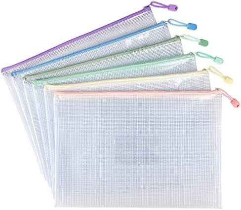 Tamaki 6 Pack Mesh Zipper Pouch with Label Pocket, Waterproof Zipper Bags, Document Bag Letter/A4... | Amazon (US)