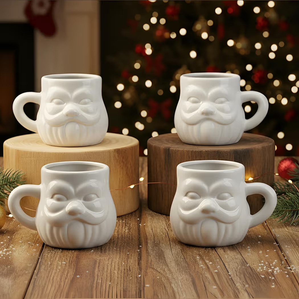 4 Pcs Christmas Santa Coffee Mugs 15 oz Santa Claus Heads Ceramic Mugs 3D Christmas Design Cups f... | Amazon (CA)