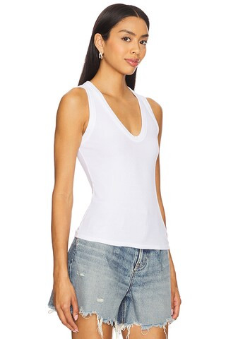 Verona U Neck Tank Top in White | Revolve Clothing (Global)