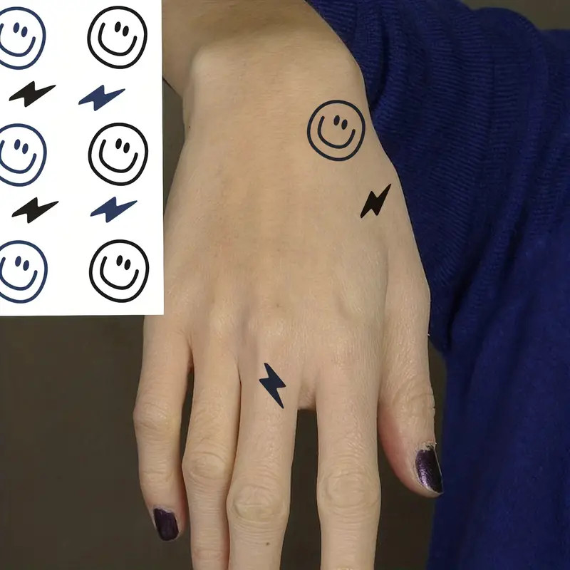 Music Festival Cool Simple Temporary Tattoo Sticker Smile - Temu | Temu Affiliate Program