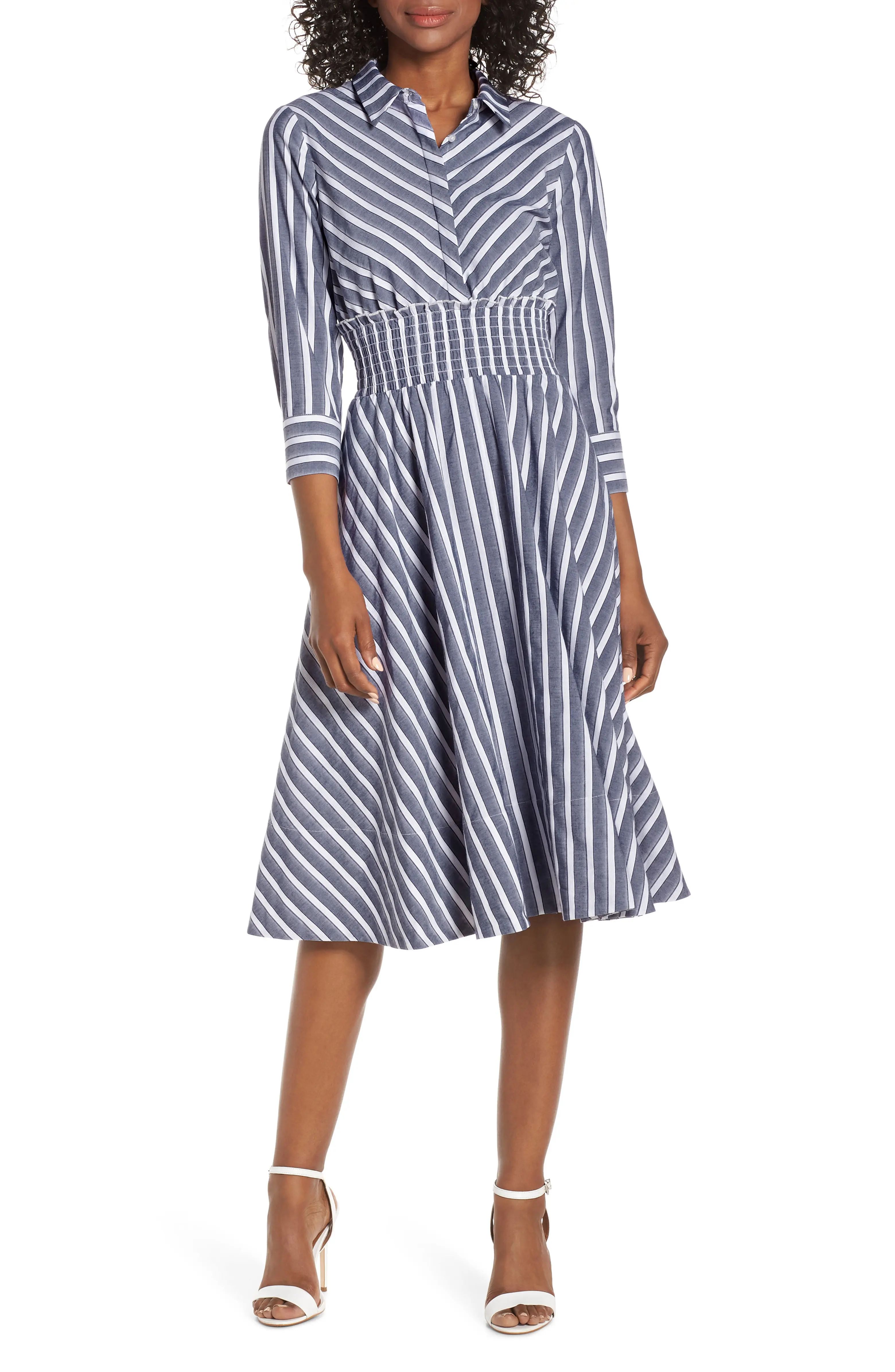 Stripe Midi Shirtdress | Nordstrom