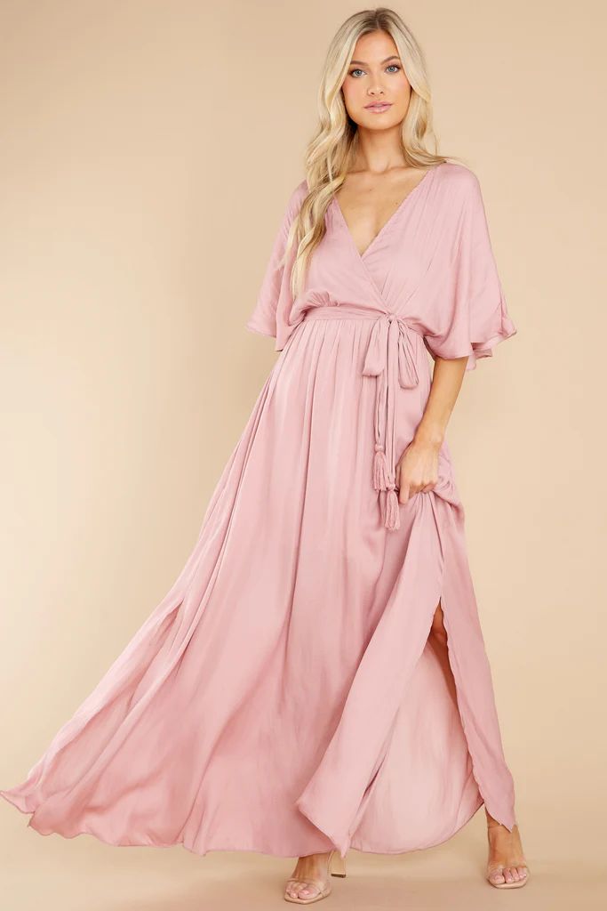 Cross My Heart Dusty Rose Maxi Dress | Red Dress 