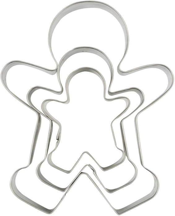 3 Piece Gingerbread Man Cookie Cutter Set, Christmas Shape Cookie Cutters Molds - 2.2 Inch, 3 Inc... | Amazon (US)