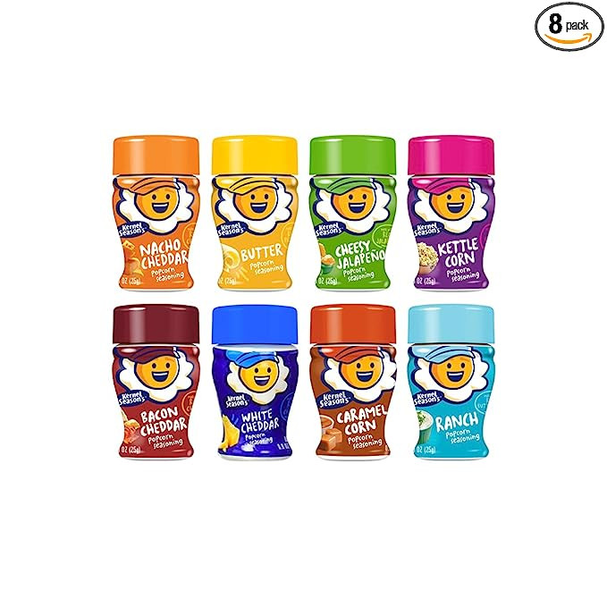 Kernel Season's Popcorn Seasoning Mini Jars Variety Pack, 0.9 Ounce (Pack of 8) | Amazon (US)