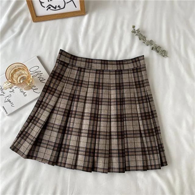 Sisyphi - High Rise Plaid Pleated Mini A-Line Skirt | YesStyle | YesStyle Global