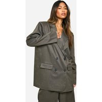 Womens Marl Oversized Slouchy Longline Blazer - Grey - 6, Grey | Boohoo.com (UK & IE)