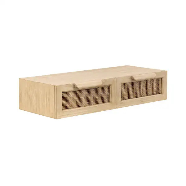 Kate and Laurel Ori Floating Console Rattan - 28x13x6 | Bed Bath & Beyond