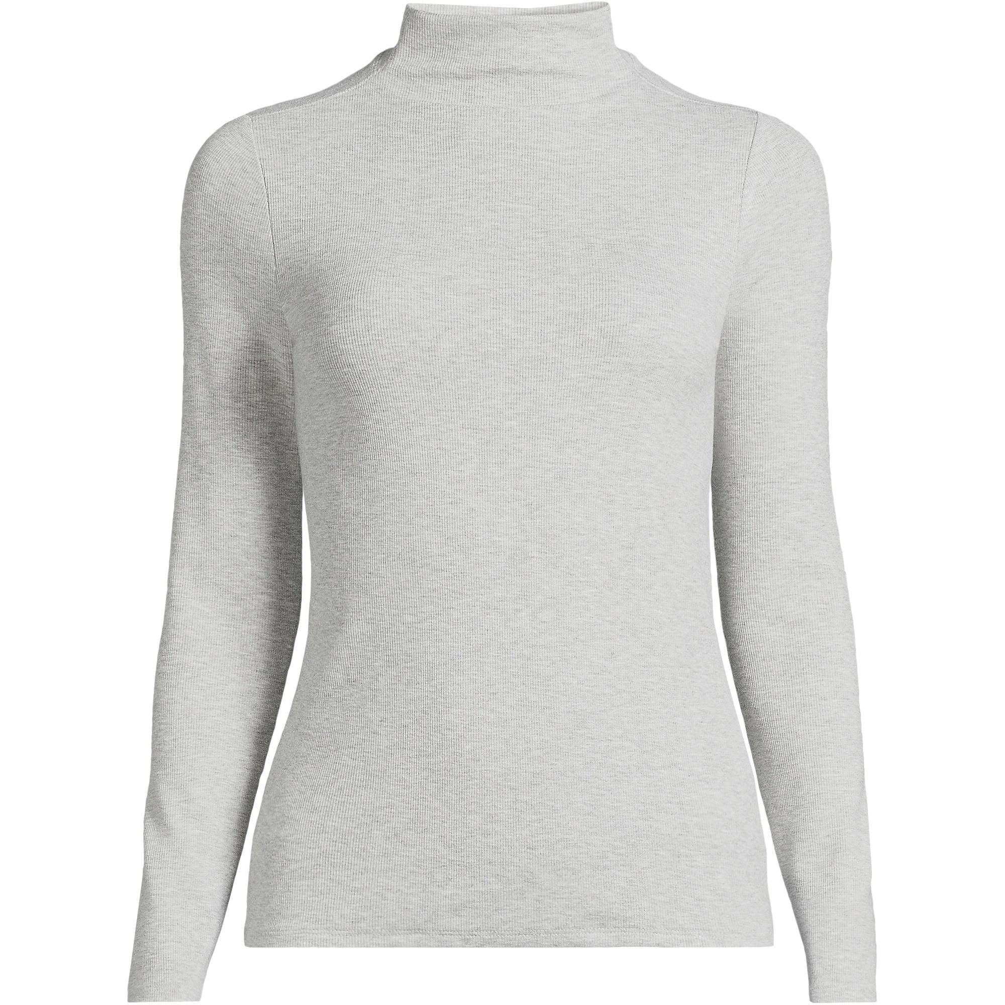 Women's Drapey Rib Skimming Long Sleeve Mock Neck | Lands' End (US)