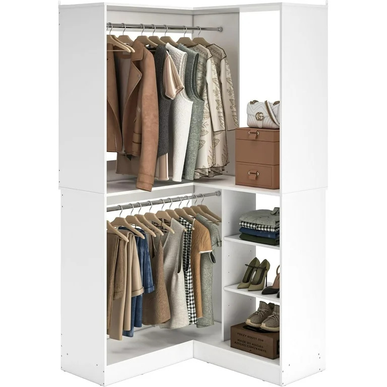 Homieasy Corner Closet System, 36 Inch Large Freestanding Closet Organizer System with 2 Hanging ... | Walmart (US)