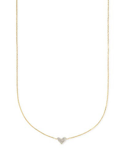 Kendra Scott White Diamond Heart Pendant Necklace in 14k Yellow Gold, Fine Jewelry for Women | Amazon (US)