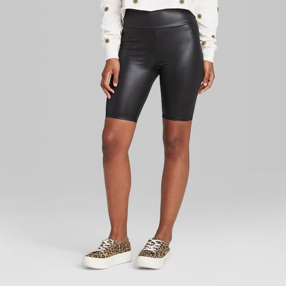 Women's High-Rise Liquid Bike Shorts - Wild Fable™ (Regular & Plus) Black | Target